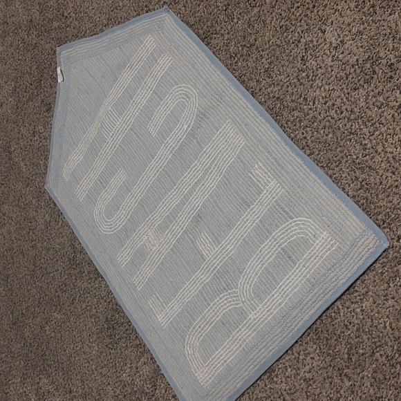 Blue and White Beach Bath Rug - Picture 3 of 5